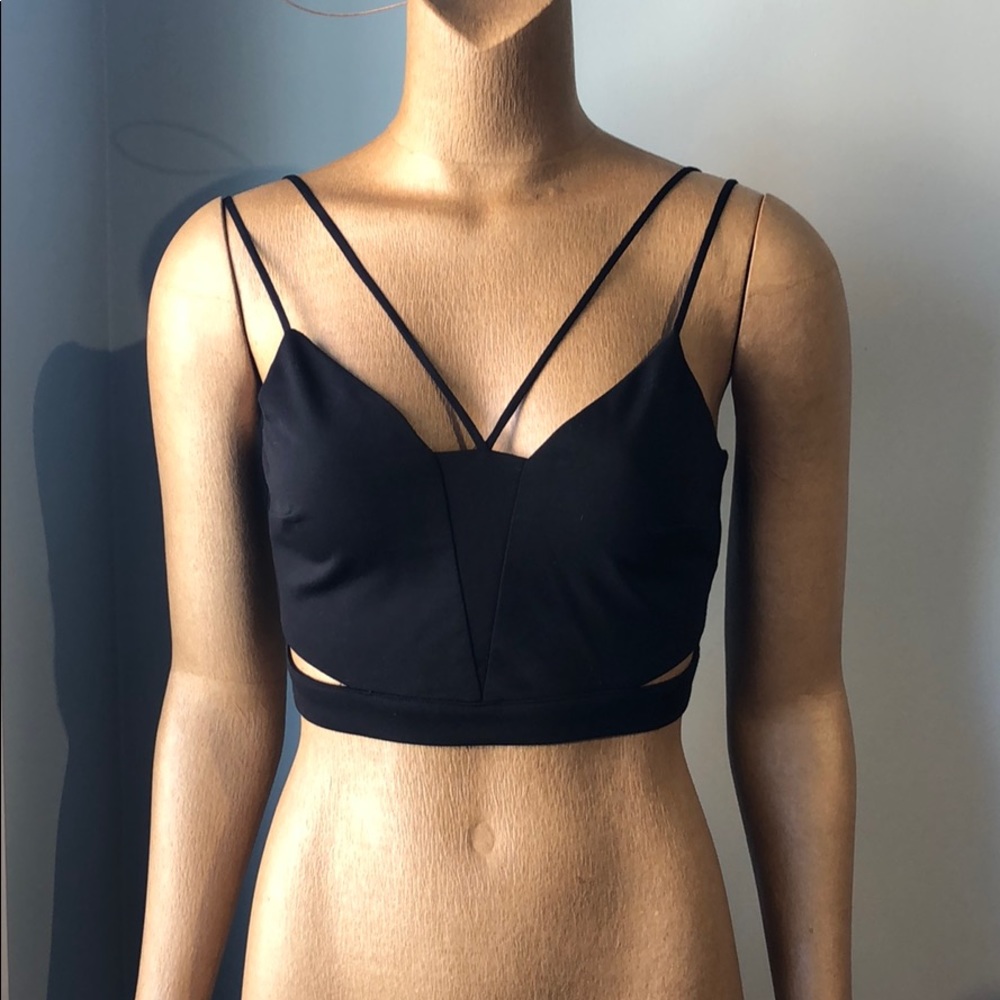 2/$30 Black Strap Crop Top